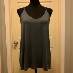 Banana Republic Steel gray sleeveless unique neck and back detail, shelf bra